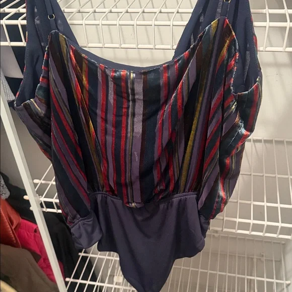 House of Harlow 1960 Striped Tie-Front Bodysuit - Picture 4 of 4